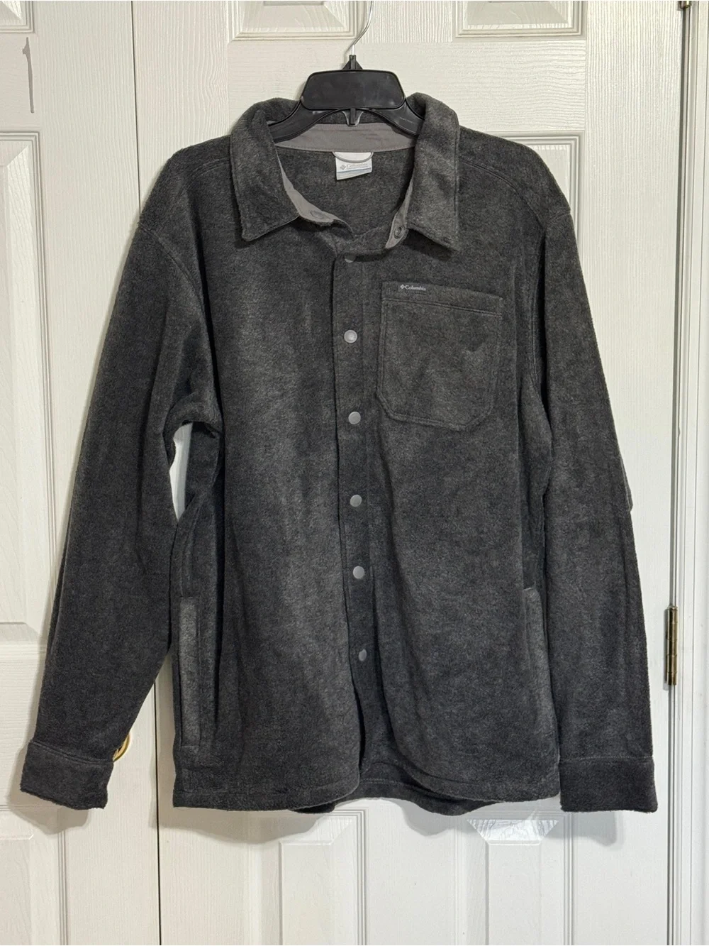 Columbia Men's Charcoal Snap-Front Fleece Shirt Jacket